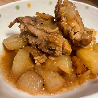 【油いらず】大根と鶏モモ肉の生姜焼き【ズボラ】